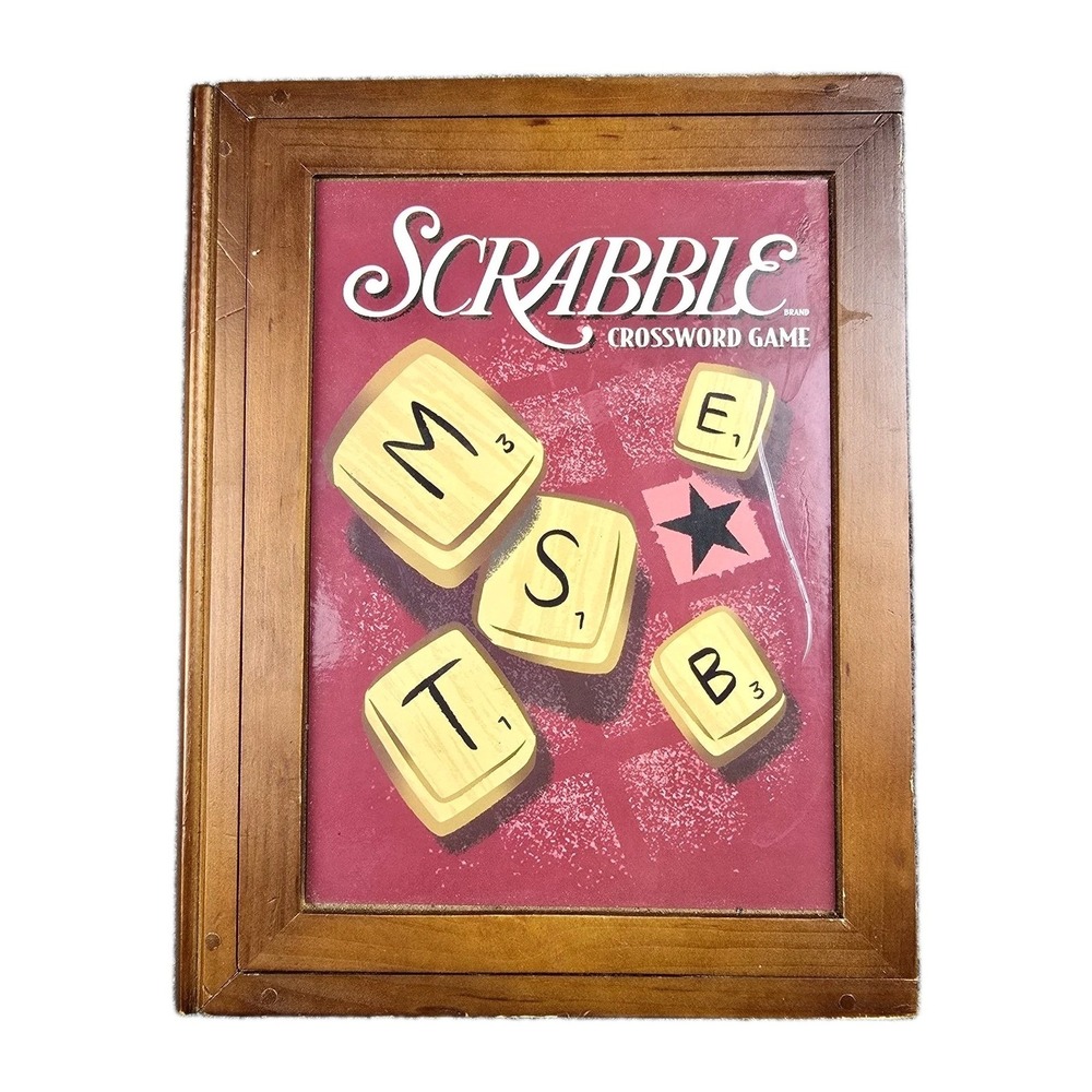 Vintage Scrabble Crossword Game Deluxe Wood‎ Book Box Selchow Righter NIOB